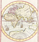 World Map Hemisphere Ancient Continent Original Alain Mallet Hand Colored 1683