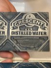 Crescent Distilled Water Trademark Star Moon Usp Vtg Advertising Printing Plate