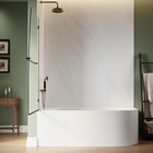 Sunny 34  W X 58  H Pivot Tub Shower Door Frameless Bathtub Clear Glass Panel