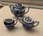 Vtg Blue Willow Child   s Miniature Tea Set Made In Japan 1950 s - 21 Pcs