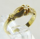 Beautiful Vintage Art Deco 14 K Gold Diamond Small Child   s Or Toe Sz 1 75 Ring