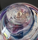 M Smith 2005 Signed Art Glass Orb Sphere Footed Display Ribbon Swirls Float