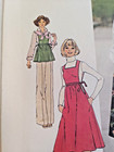 Jumper Dress Top Blouse Top 8 Simplicity 7372 Sewing Pattern Uc Vtg Sleeveless
