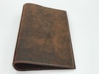 Distressed Leather Bible Book Cover Sleeve Pockets Handle Custom Case Amish Made