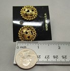 Vintage Nos Gold Tone Round Textured Dome Post Earrings  10tb