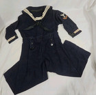 Antique Childs Cracker Jack Us Navy Uniform Blues Military Sailor Suit Costume