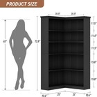 Corner Bookshelf Bookcase Tall 5 Tier Corner Shelf L Shaped Storage Display Rack