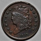 1835 Classic Head Half Cent - Damage - Us 1 2c Copper Coin