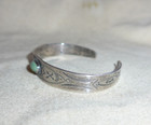 Vtg Native American Sterling Turquoise Cuff Bracelet Old Pawn 6 5 