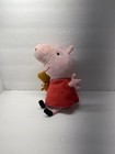 Peppa Pig Plush Toy By Ty Beanie Doll 8  Holding Teddy Bear Red Dress