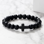 Cross Beaded Bracelet Natural Stone Handmade Men Women Prayer Gift