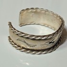 Vintage Native American Navajo Sterling Silver Cable Twist Rope Cuff Bracelet