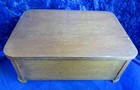 Large Vintage 1930s 40s Wooden Work Box Sewing Trinket Jewellery Box