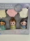 Disney 100yr Disney Princess Bath Bomb   Body Wash 8 Piece Set 4 Charms Nib 