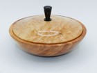 Handmade Lidded Bowl With Hard Maple Burl  Birdseye Maple   Gaboon Ebony     112