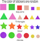 Foam Stickers Geometry Self-adhesive Geometry Shapes Stickers Assorted Colors Fo