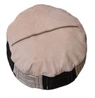 Pouf Moroccan Hassock Pooff Leather Genuine Pouff Ottoman Footstool Med Blue