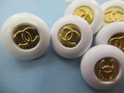 Chanel 9 Buttons    Gold Tone  White   18 Mm   Buttons This Is For 9
