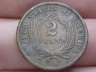 1864 U s  Two 2 Cent Piece- Large Motto  Xf Details