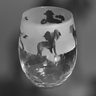 Chinese Crested Haireless Dog Frieze Boxed 36cl Stemless Wine water Glass