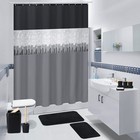 Xlhomo Bathroom Set With Shower Curtain And Rugs  Black Bath Set