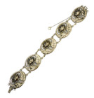 Antique Sterling Silver Art Nouveau Floral Link Station Bracelet Safety Chain 8 