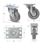 3 5  Heavy Duty Casters  Swivel Rubber Casters Set Of 4 No Noise Plate Caster Wh