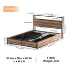 Queen Full Led Platform Bed Frame With Outlet Usb Charging Storage Headboard