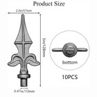 10pcs Cast Iron Fence Finials - Trident Spear Shaped Silver Finial Fence Topp   
