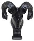 Hood Ornament Rams Head Matte Black Power Coated For Flat Hood Pull 3 5 gg 48050