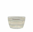Unbranded Glass Ice Bucket  Frosted   Gold Stripes Vintage
