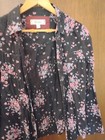 Decree Womens Tops Button Down Dress Shirt Black Lacey Summer Blouse