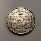 1926 5c Canada Five Cents Far 6 - Km29 - Key Date - Sku-q5848 a