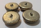 Vintage Brass Metal Dome Shank Buttons Set 4 Textured 1 Inch Jacket Coat Crafts