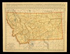 Vintage Map Of Montana Wall Art Old Original Helena Billings Missoula Antique