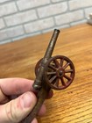 Vintage Arcade Cast Iron Civil War Cannon 4 25  Toy Nickel Plated Barrel 