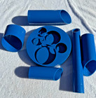 Mcm Groovy Blue Tiered  Desk Organizer Pen Pencil Holder Vintage Rare