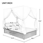 Outdoor Patio Wicker Beige Sunbed Daybed With Cushions   Adjustable Seats 650 Lb