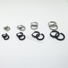 Mens Womens Silver Black Hip Hop Stainless Steel Hoop Earrings Jewelry Men Gift