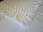 Vtg Crochet Afghan Blanket White Throw   Handmade Grannycore Lap Baby Blanket