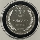 Vintage Maryland State Proof Coin Sterling Silver Rare Collector Round Art Medal