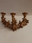  Homco Gold Sconce 3 Arm Candelabra Hollywood Regency 