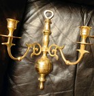 Antique vintage Dual Candle Light Brass Wall Sconces  lot Of 2  Ornate  Rare