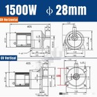 28mm Shaft 1500w 220v Electric Gear Motor Three-phase Speed Reduction Variable
