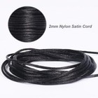 Nylon Satin Cord 295 Feet 2mm Black Silky Rattail Cord Necklace String For Je   