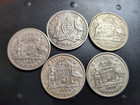 14 Pieces Of Australian Silver Coinage  Florins  Schilling  6 And 3 Pence