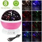 Led Usb Night Light Baby Kids Moon Star Sky Projector Lamp Rotating Cosmos Gift