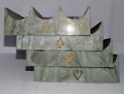 4 Vtg Poker Chip Tray Set Caddy Holder Marbled Green Gold Swirled Plastic Mcm A 