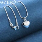 925 Sterling Silver Heart Pendant Necklace 16-30 Inch Chain For Women Jewelry