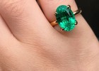 Art Deco Antique 3 90 Ct Natural Emerald Vintage Wedding Ring 14k Yellow Gold Fn